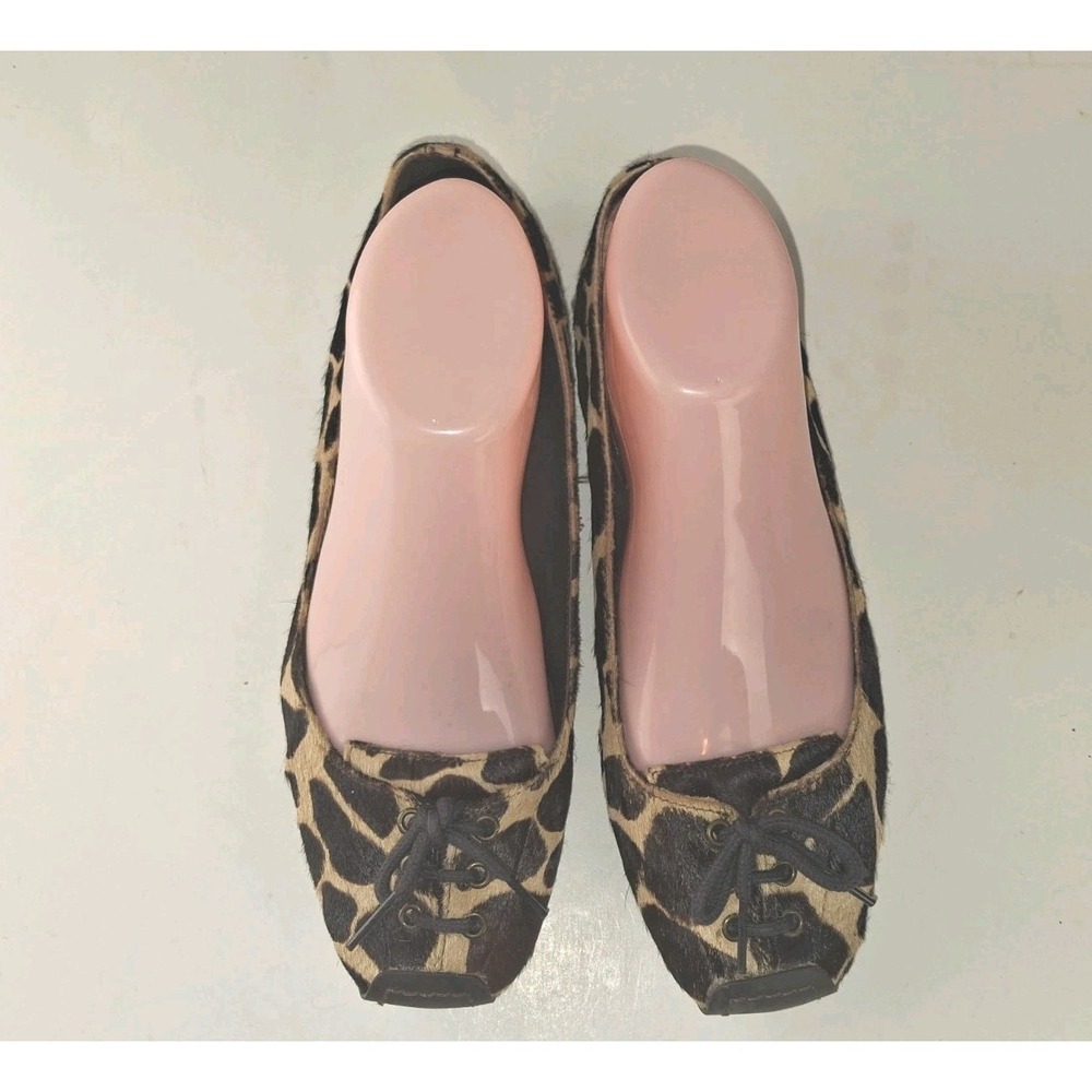 Michael Kors Women's Slip On Bow Flat Animal Print Fur Shoes sz 7.5